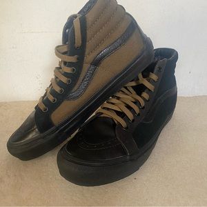 Vans x engineered garments SK8 HI LX khaki and black like new $55